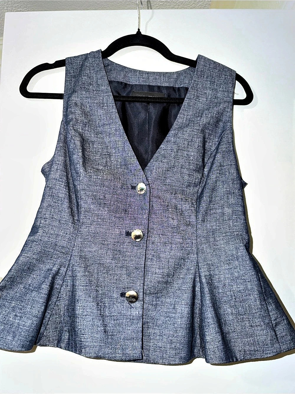 Zara Blue Peplum Vest